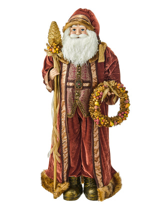 Charleston Santa with Pinecone Staff, 48"