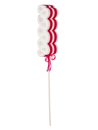 Flocked Candy with Velvet Ribbon Pick