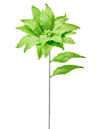 Chartreuse Felt Poinsettia Pick