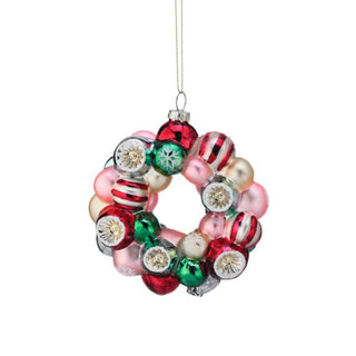 Glass Reflector Candy Wreath Ornament