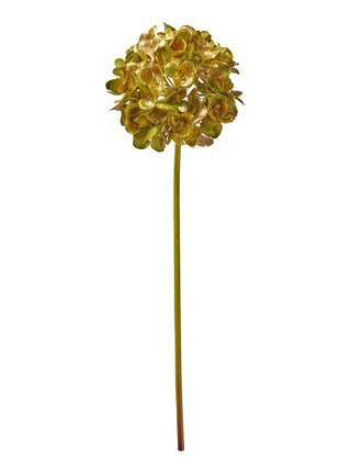 Golden Metallic Glitter Hydrangea Pick