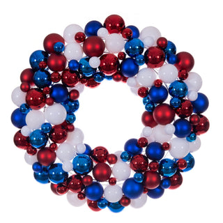 Red, White, and Blue Patriotic Mix Ball Wreath