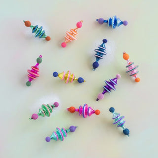 Fluted Stripe Finial Ornament by Glitterville, 5.25"