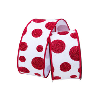 Red Glitter Random Dots, 2.5"X10YD