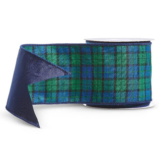 Black Watch Plaid Ribbon, 4" X 10YD