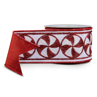 Christmas Peppermint Ribbon, 4" X 10YD
