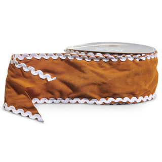 Gingerbread Sueded Ribbon, 4" X 10YD