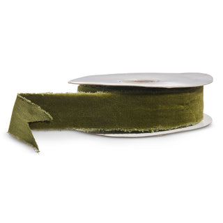 Green Torn Edge Velvet Ribbon