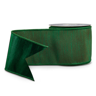 Dark Green Wired Ribbon, 4” X 10YD