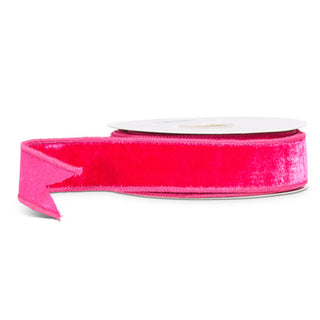 Fuchsia Pink Velvet Wired Ribbon, 1.5" X 10YDS