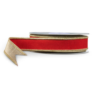 Red with Gold Backing Ribbon, 1” X 10YD