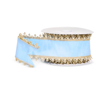 Light Blue Jewel Edge Ribbon, 4” X 10YD