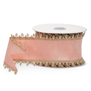 Pink Jewel Edge Ribbon, 4” X 10YD