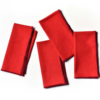 Color Block Red Napkin Set