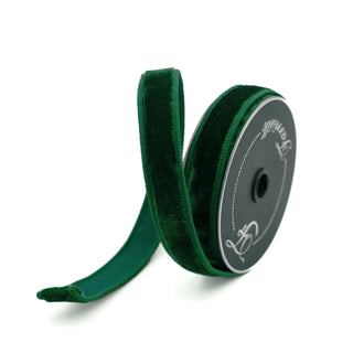 Dark Pine Green Velvet Ribbon, .75" X 10YD