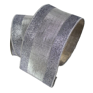 Silver Slate Glitter Candy Ribbon, 4" X 10YD