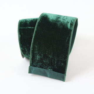 Dark Pine Velvet Ribbon, 4" X 10YD