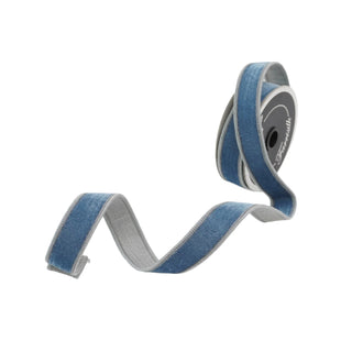 Steel Gray two-tone Velvet Ribbon, 1" X 10YD