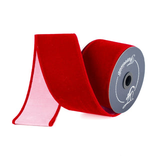 Red and Pink Sherbert Velvet Ribbon, 2.5" X 10YD