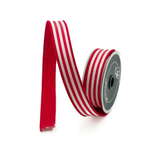 Red Newport Stripe Ribbon, 1" X 10YD
