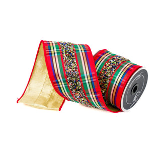 Multi-Sparkle Plaid Ribbon, 4" X 10YD