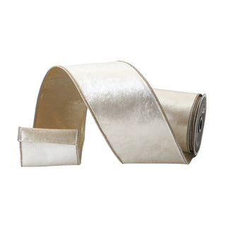 Ivory Satin Velvet Ribbon, 4" X 10YD