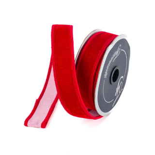 Red and Pink Sherbert Velvet Ribbon, 1" X 10YD