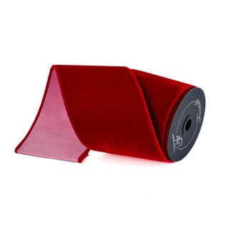 Red and Pink Sherbert Velvet Ribbon, 4" X 10YD