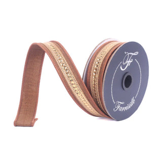 Pecan Twinkle Trim Wired Ribbon, 1"X10YD