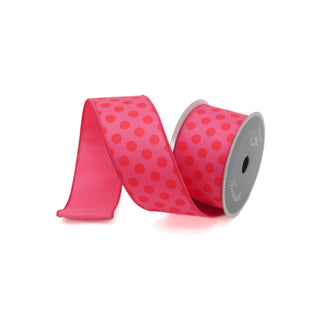 Pink Monochrome Dot Ribbon, 2.5" X 10YD