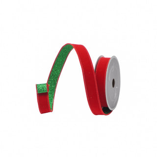 Emerald & Red Fusion RIbbon, 1" X 10YD