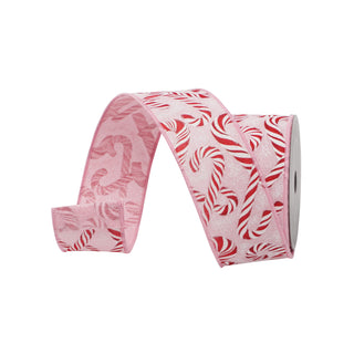 Light Pink Candy Cane Crush Ribbon, 2.5" X 10YD