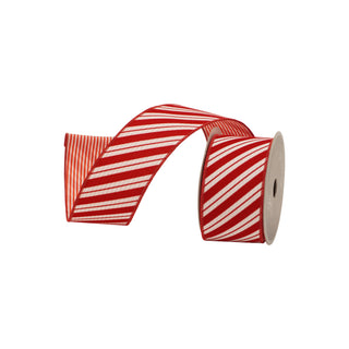 Red & White Santa Stripes Ribbon, 2.5" X 10YD