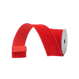 Red Velveteen Ribbon, 2.5" X 10YD