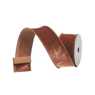 Pecan Velveteen Ribbon, 2.5" X 10YD