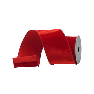 Red Velveteen Ribbon, 4" X 10YD