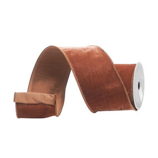Pecan Velveteen Ribbon, 4" X 10YD