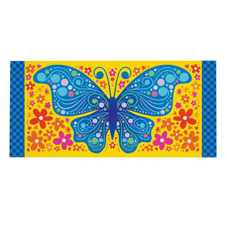 Welcome Mosaic Blue Butterfly Sassafras Switch Mat