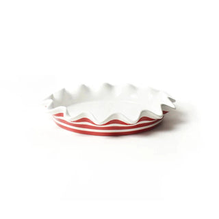 Red Stripe Ruffle Pie Dish, 8"