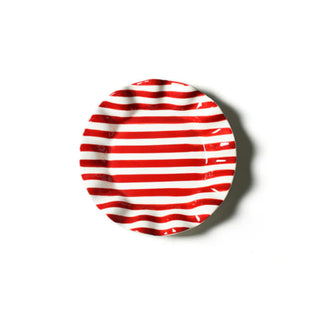 Red Stripe Ruffle Salad Plate, 8"