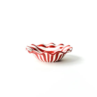 Red Stripe Ruffle Flare Bowl, Small