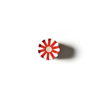 Red Stripe Ruffle Knob Candle Holder, Small