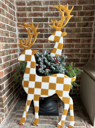 Gold Checked Deer Head