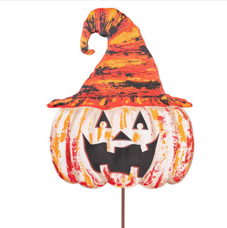 Jack O' Lantern with Orange Raggedy Hat