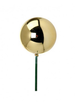 Gold Shiny Ball Ornament Stake