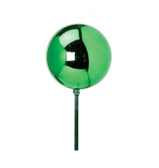 Green Shiny Ball Ornament Stake