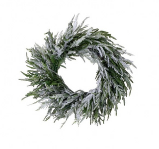 Snowy Real Touch Norfolk Pine Wreath, 24"