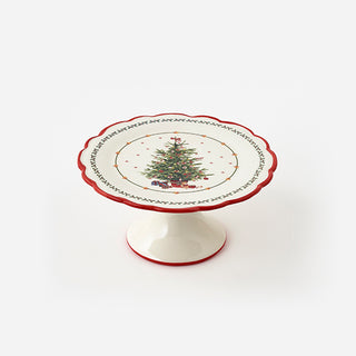 Christmas Tree Pedestal Cake Plate