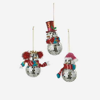 Disco Ball Snowman Ornament