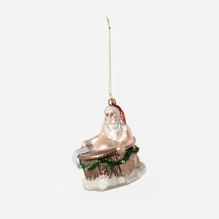 Santa Hot Tub Ornament